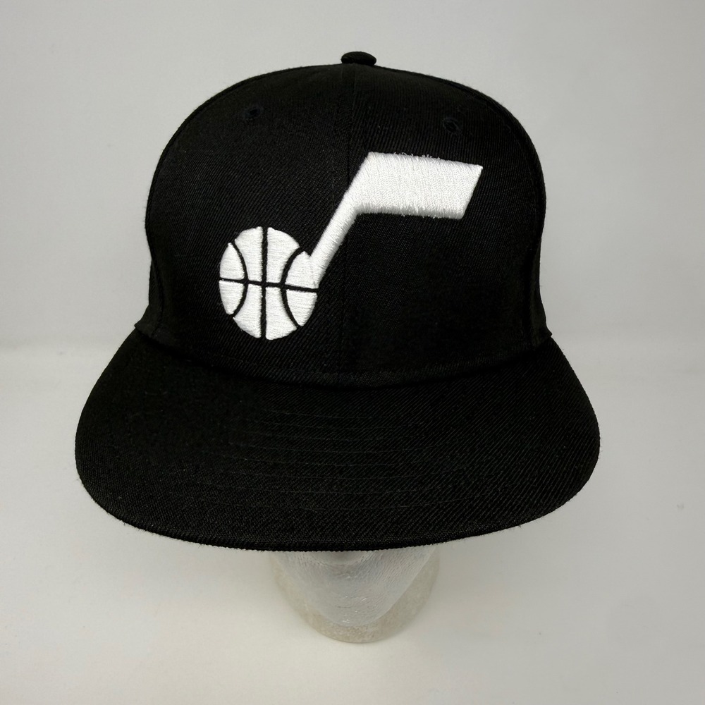 New Era 9FIFTY Utah Jazz Snapback Hat Black White NBA Basketball Cap Flat Bill